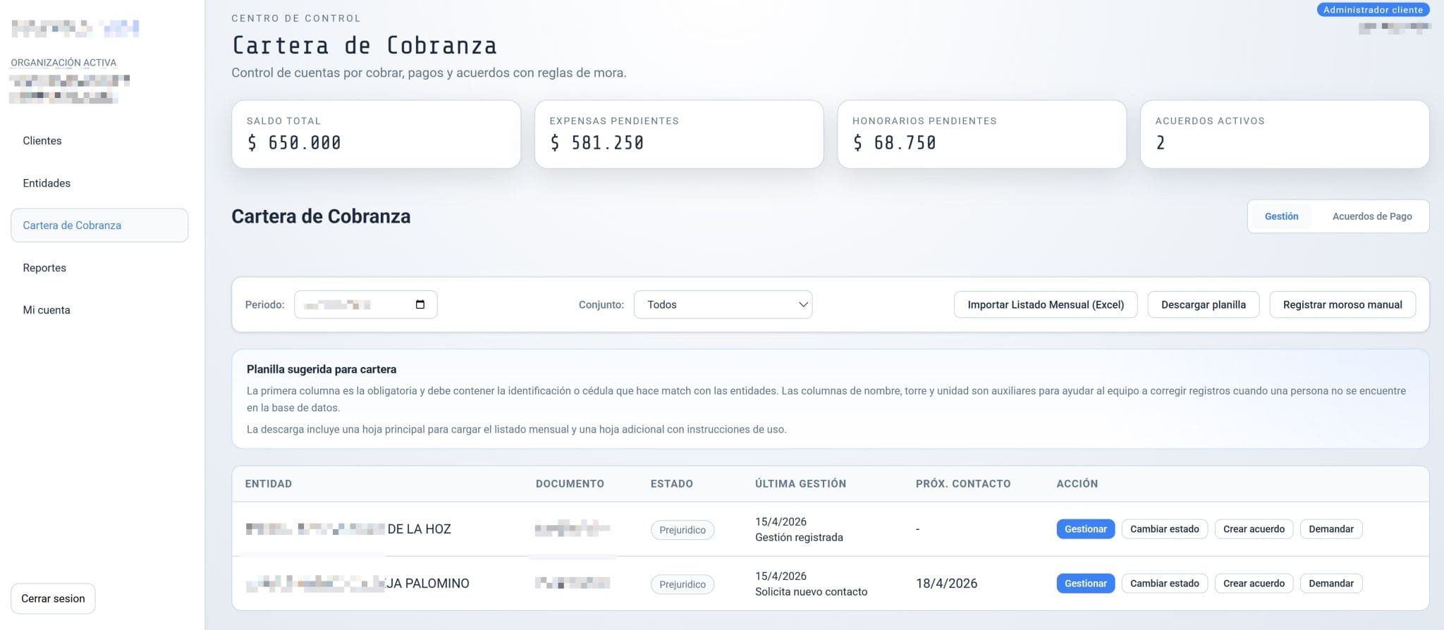 SaaS Cobranzas — Gestión de Cartera — captura 1