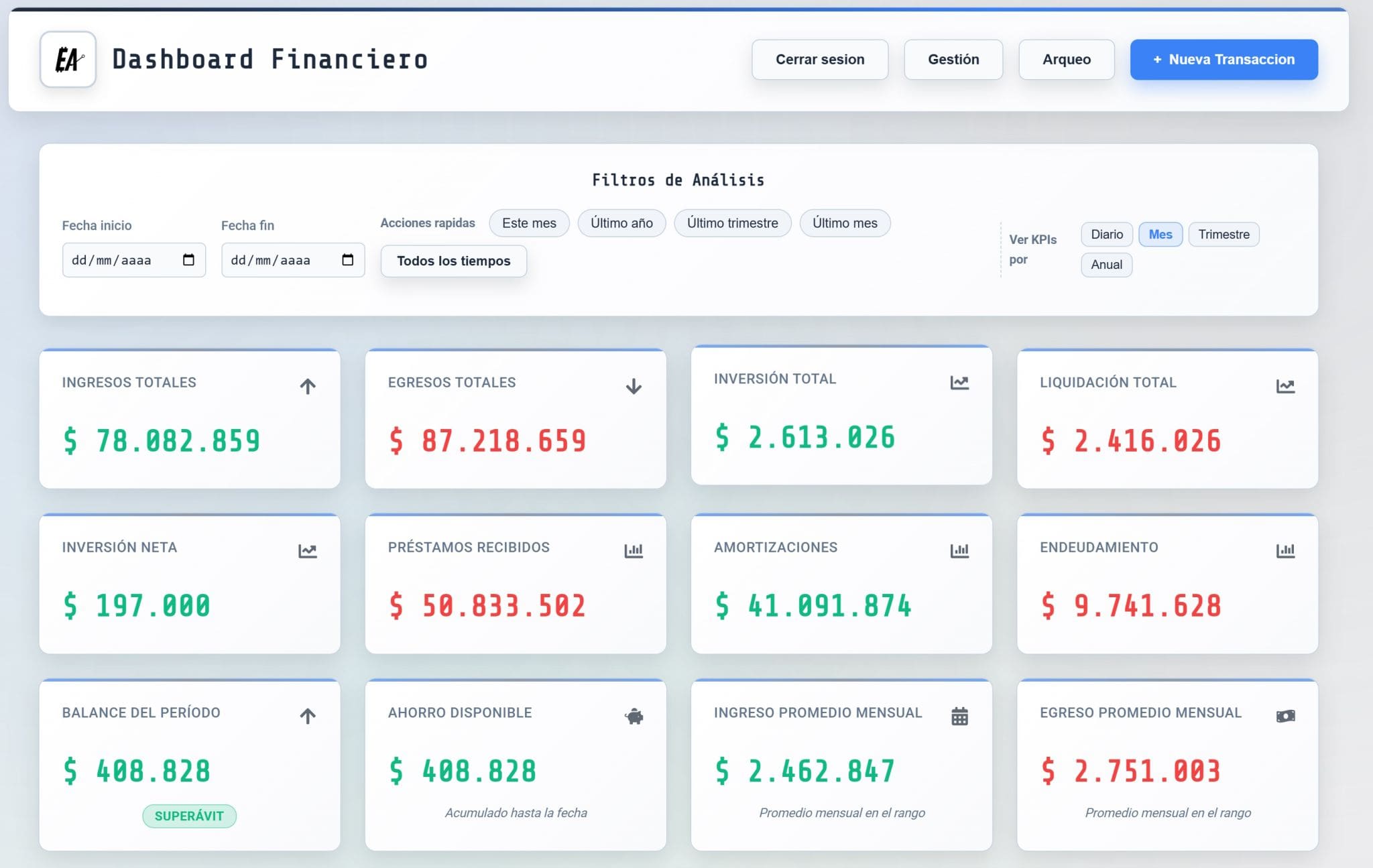 App Finanzas — Motor de Recomendaciones — captura 1